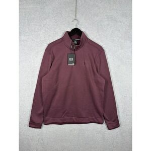 NEW Men's Under Armour Sweater Fleece 1/4 Zip Pullover Burgundy MSRP $75 Size L